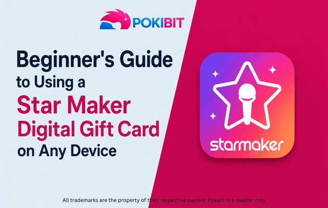 StarMaker digital gift card guide banner with mobile and laptop screens.