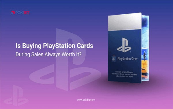PlayStation Store gift card with text asking if buying PlayStation cards during sales is worth it