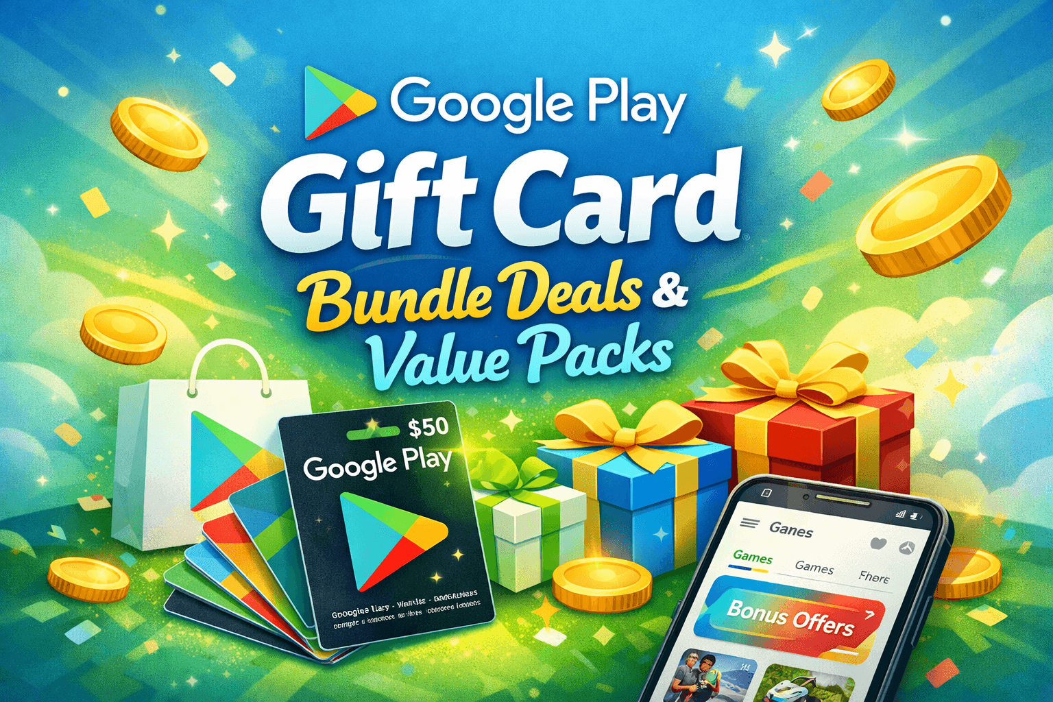 Google Play Gift Card bundle deals and value packs for extra savings