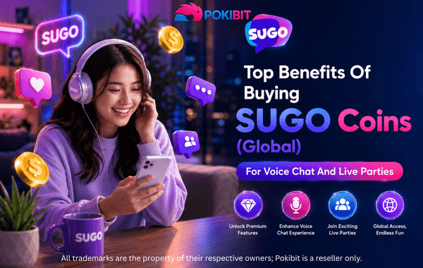 Woman using SUGO app with SUGO Coins and live chat icons