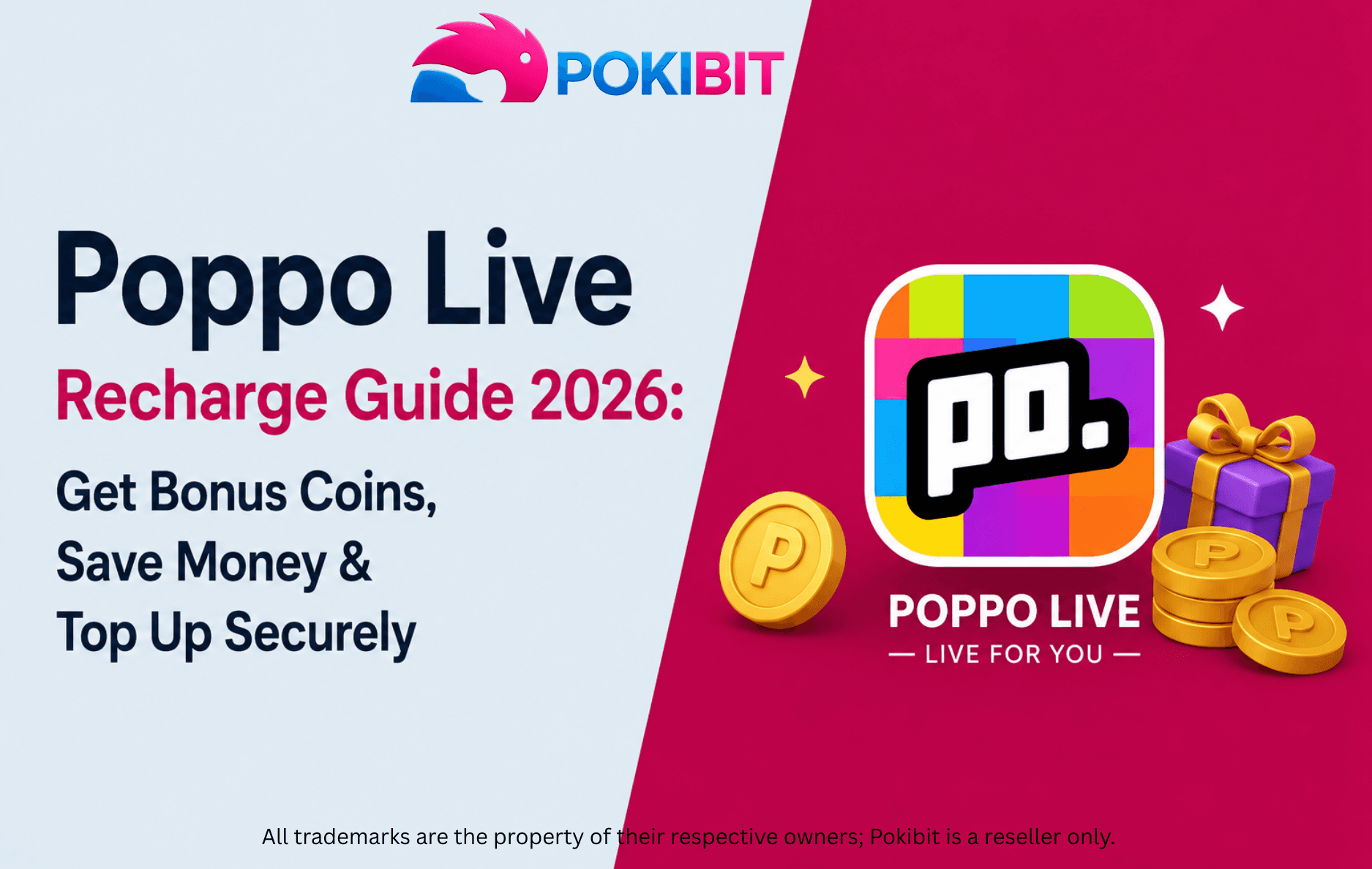 Poppo Live Recharge Guide 2026 with bonus coins and secure top-up banner
