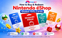 Nintendo eShop Global gift card with Nintendo Switch console and redemption code