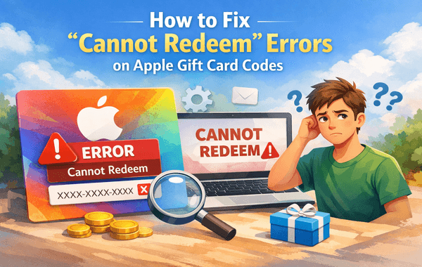 Steps to fix cannot redeem errors on Apple Gift Card codes