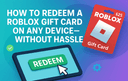 Roblox gift card and a redeem button on a screen