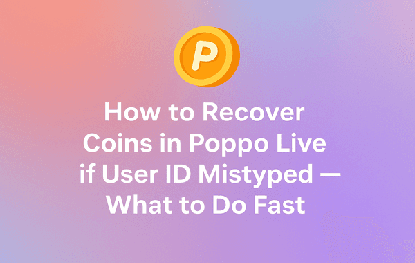 Recover Poppo Live coins after entering the wrong User ID during top up