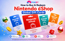 Nintendo eShop Global gift card with Nintendo Switch console and redemption code