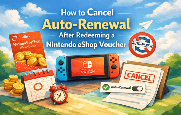 How to cancel auto renew after redeeming a Nintendo eShop Voucher on Nintendo Switch