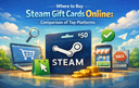 Comparison of top platforms to buy Steam gift cards online