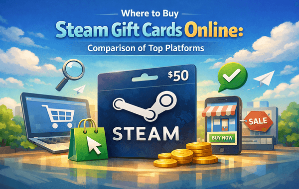Comparison of top platforms to buy Steam gift cards online